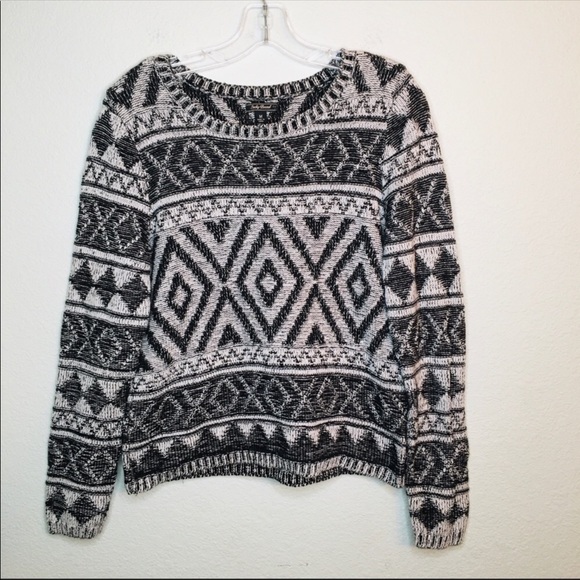 Lucky Brand Geometric Aztec Knit Pullover Sweater - Picture 2 of 7